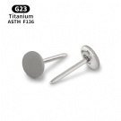 G23 Titanium Non Threaded Texture Finish Plate End Wholesale Push in Nose Nail Ear Nail Puncture Top