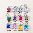 Wholesale December Birth Stone Dangle Part G23 Titanium Square Zircon Earring Accessories