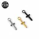 Implant Grade Dagger Pendant Wholesale G23 Titanium Earring Dangle Part