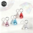 ASTM F136 Titanium Droplet Zircon Pendant Body Dangle Part Wholesale Male and Female Universal Ear Bone Perforation Accessories