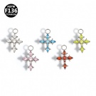 New Horse Eye Zircon Cross with Loop Pendant ASTM F136 Titanium Anti Allergy Ear Dangle Part Wholesale