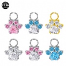 F136 Titanium Cute Cat Claw Pendant Wholesale Zircon Ear Cartilage Perforation Accessories Suitable for Both Men and Women