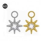 Customized Ear Bone Nail Lip Nail Zircon Hanging Ring Accessories Wholesale F136 Titanium Octagonal Star Earring Pendant