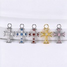 F136 Titanium Zircon Cross Earrings Pendant Circle Earrings Ear Bone Rings Dangle Part Wholesale