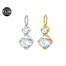 Wholesale Customized G23 Titanium Double Round Zircon Earring Pendant