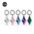 Customized Geometric Body Perforation Pendant G23 Titanium Diamond Earring Pendant with Loop