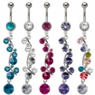 Wholesale flower dangle navel rings piercing