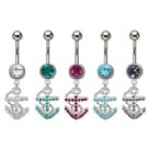 Wholesale anchor dangle navel rings piercing