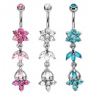 Wholesale flower belly with flower dangle