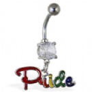 Wholesale enamel pride dangle navel ring