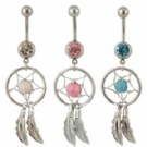Wholesale simple dream catcher dangle navel ring