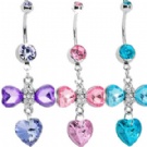 Wholesale tie with heart dangle navel piercing