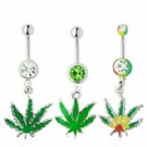 Wholesale leaf dangle navel piercing ring