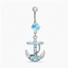 Wholesale blue anchor dangle navel piercing ring