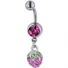 Wholesale strawberry dangle navel piercing ring