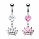 Wholesale crown dangle navel piercing ring