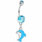 Wholesale cute dolphin dangle navel piercing ring