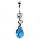 Wholesale water drop dangle navel rings jewelry