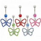 Wholesale beautiful butterfly dangle navel rings jewelry