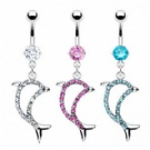 Wholesale beautiful dolphin dangle navel rings