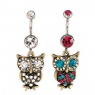 Wholesale owl dangle navel rings jewelry