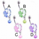Wholesale pearl dangle navel rings