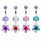 Wholesale flower dangle navel rings