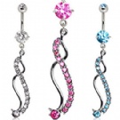 wholesale silk ribbon dangle navel rings