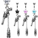 wholesale new style gun dangle navel rings