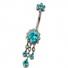 wholesale new double flower dangle navel rings