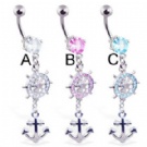 wholesale new style anchor dangle navel rings