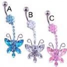 wholesale new butterfly dangle navel rings