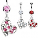 wholesale heart with heart dangle belly navel ring