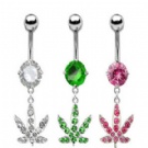 wholesale leaf dangle belly navel rings