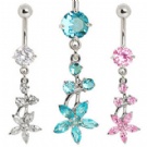 wholesale new flower dangle belly navel rings