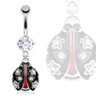 wholesale new ladybug dangle belly navel rings