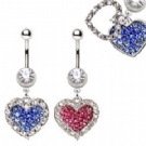 wholesale new heart dangle belly navel rings