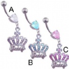 wholesale high quality crown fancy navel rings
