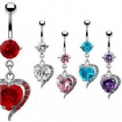 wholesale latest heart fancy belly navel rings
