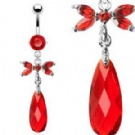 wholesale hot zircon dangle belly navel rings