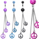 wholesale hot peace dangle belly navel chain