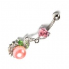 wholesale hot pearl dangle navel body jewelry