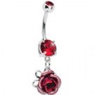 wholesale hot rose dangle navel body jewelry