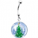 wholesale christmas trees dangle navel jewelry
