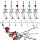wholesale skull with cross dangle navel jewelry