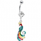 wholesale newest peacock dangle navel body jewelry