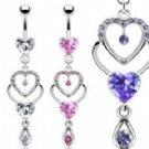 wholesale crazy heart dangle navel body jewelry