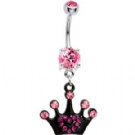 wholesale crazy crown dangle navel body jewelry