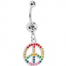 wholesale crazy peace dangle navel body jewelry