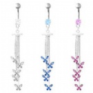 wholesale crazy butterfly dangle navel belly chain